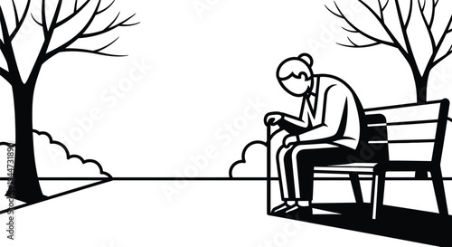 Mental health awareness a person struggling with depression and anxiety in a lonely park