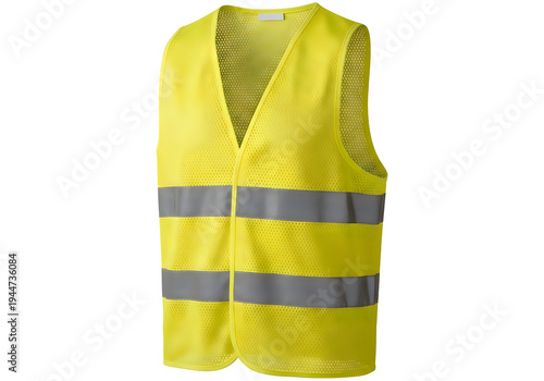 Yellow safety vest with reflective strips