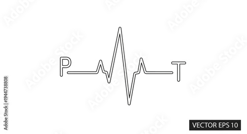 Pulse Line Graph Medical Symbol Icon.
