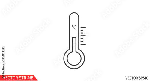 Thermometer Illustration Showing Temperature Measurement.