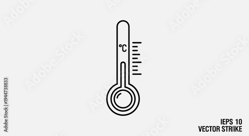 Thermometer celsius temperature gauge icon.