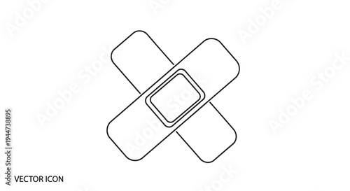 Simple Line Drawing of Bandage Icon.