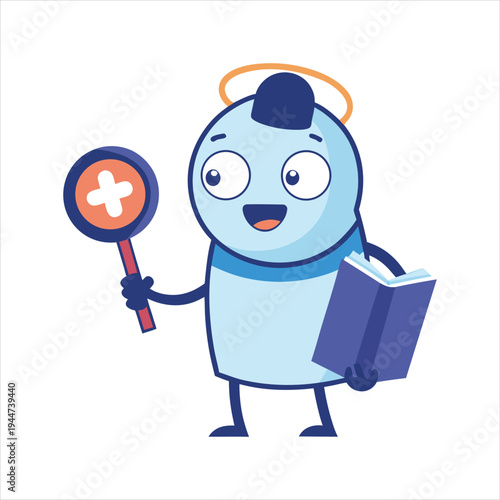 Bible Study Magnifying Glass Mascot Vector