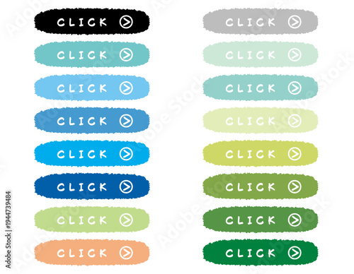Call To Action Buttons / Web design / Summer / CLICK /  CTAボタン セット8 筆タッチ 夏色 カラフル クリック