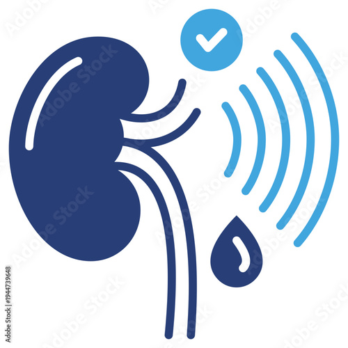 Kidney Check Two Color Icon