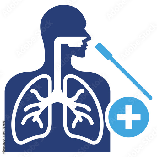 Respiratory Test Two Color Icon