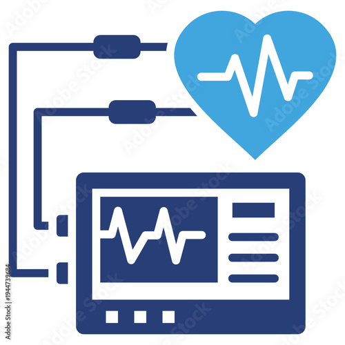 Ecg Test Two Color Icon