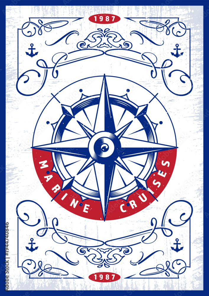 Obraz premium Nautical theme graphic design