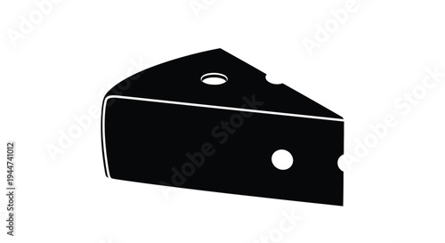 A black wedge of cheese with holes a striking silhouette