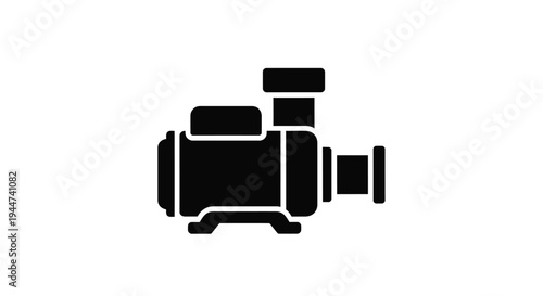 Foto Simple black icon of a water pump industrial equipment silhouette