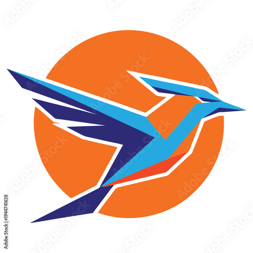 Modern Abstract Bird Logo - Geometric Wings Design for Flight, Freedom, and Corporate Branding Identity