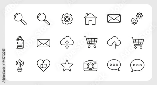 Collection of Simple Line Icons for Web.