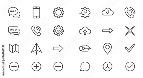 Collection of Simple Line Icons for Mobile.
