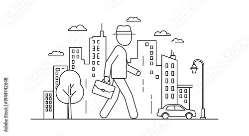 Businessman Walking with Briefcase.