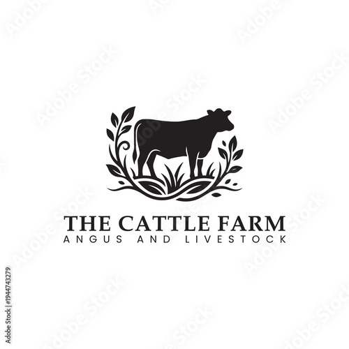 Logo design for a farm that raises livestock and sells Angus cows and grass silos.