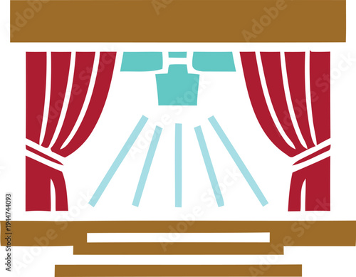 Stage With Red Curtains And Spotlight stage, theater, curtains, red curtains, spotlight