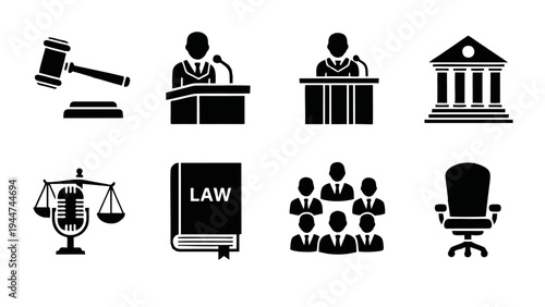 Law and Justice Symbol Icon Set