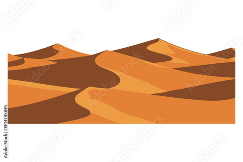 Desert landscape with rolling sand dunes