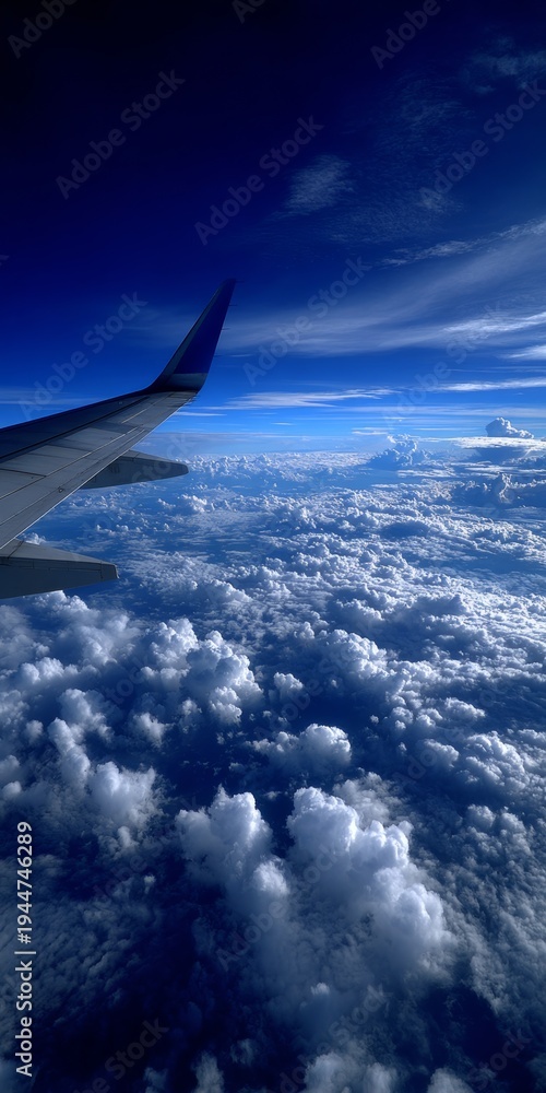 Fototapeta premium Soaring above clouds on a bright sunny day