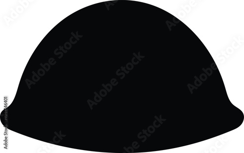 Silhouette of a black hard hat on a transparent background, vector design, isolated icon