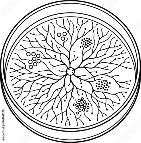 Abstract black ink splatter brush strokes on white background minimalist art design