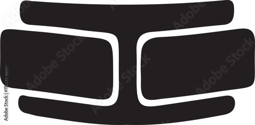 Minimalist abstract geometric brick shape graphic design vector silhouette, modern and simple industrial building material element, black and white