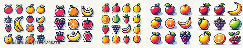 Fruits Icon Vector Illustration Collection