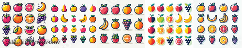 Fruits Icon Vector Illustration Collection