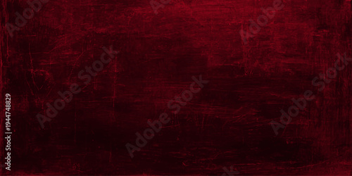 Dark burgundy red grunge texture background, moody deep maroon painted wall surface with distressed vintage brush strokes