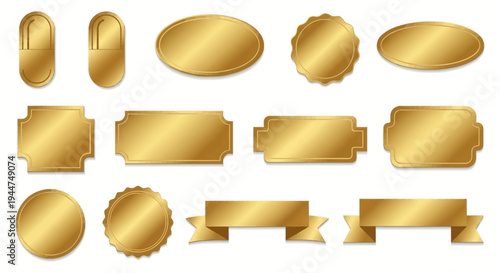 Golden chocolate bars and cocoa beans flat design vector illustration set