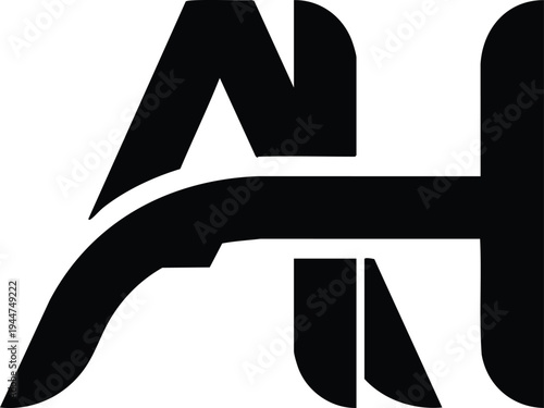 AH Letter Logo Monogram Modern Minimal Vector
