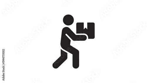 Delivery Courier Running With Package Icon Fast Shipping Logistics and Express Delivery Symbol