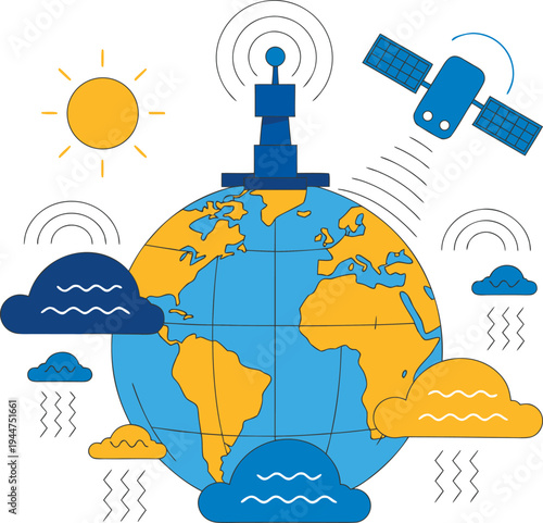 Global Climate Change Earth Concept Vector.
Conceptual vector illustration representing global climate change with earth divided into hot and cold weather conditions.