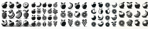 Fruit Silhouette Icon Vector Illustration Collection