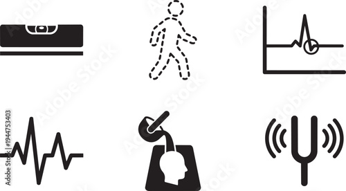 User Behavior Baseline and Anomaly Detection Symbols for UEBA Cybersecurity Solid Black Vector Silhouette Icon Set