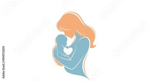 Abstract Maternal Care Silhouette Two Color