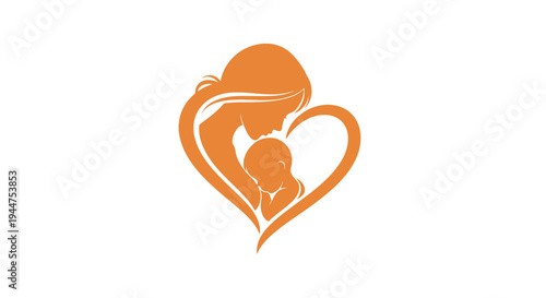 Abstract Maternal Happiness Silhouette One Color