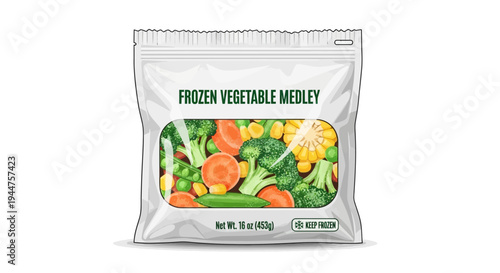 Frozen Vegetable Medley Packaging with Vegetables.