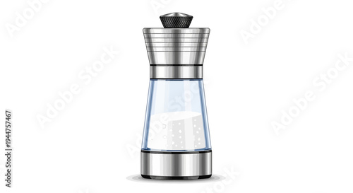 Salt Grinder with Stainless Steel and Glass.
