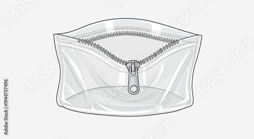 Transparent Plastic Bag with Zipper Closure.