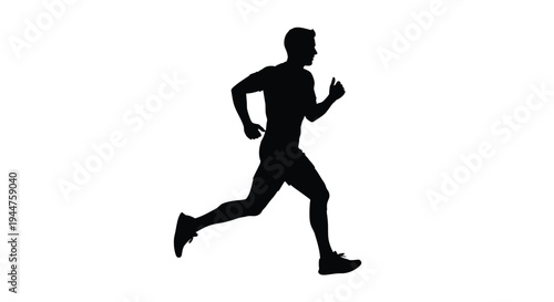 A man running with a thumbs up gesture black silhouette