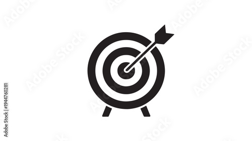 Target Goal Icon With Arrow for Business Objectives, Marketing Strategy and Achievement Success