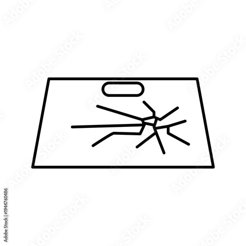 自動車フロントガラスのひび割れのアイコン