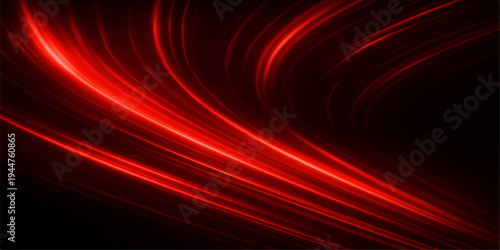 A red abstract background design features a glowing fractal swirl pattern with motion waves and a fire vortex texture against a black space backdrop