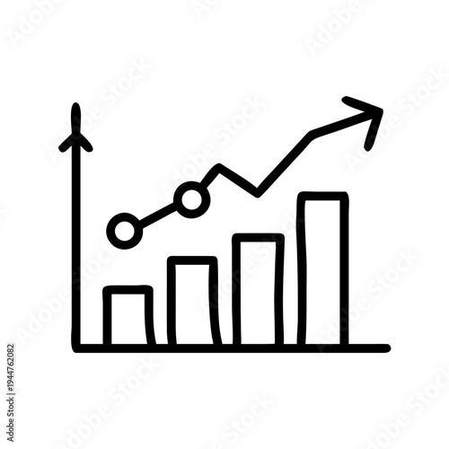 Business indicators market growth chart with upward trend minimal design