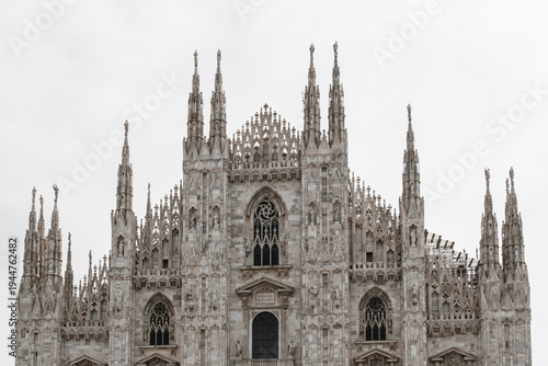 Wallpaper Mural Gothic cathedral facade with dramatic dark sky - Italy, Milan, Duomo Milan Torontodigital.ca