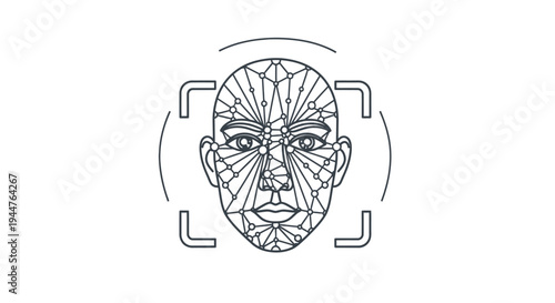 Facial recognition technology concept illustration.