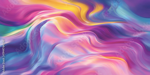 Abstract purple and blue colorful background featuring soft flowing waves of silk fabric texture with a liquid satin motion design and pink light swirls for a digital wallpaper backdrop art