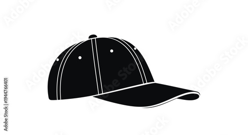 Vector black baseball cap icon