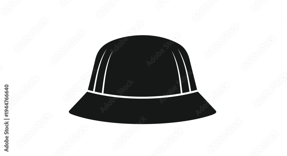 Fototapeta premium Vector black bucket hat icon